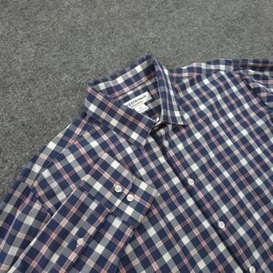 Mizzen Main Shirt Mens XL Blue Plaid Performance Classic Stretch Casual Prep